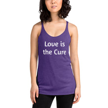 Load image into Gallery viewer, &quot;Love is the Cure&quot; Women&#39;s Colored Form-Fitting Tank
