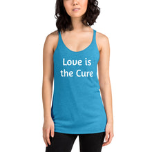 Load image into Gallery viewer, &quot;Love is the Cure&quot; Women&#39;s Colored Form-Fitting Tank
